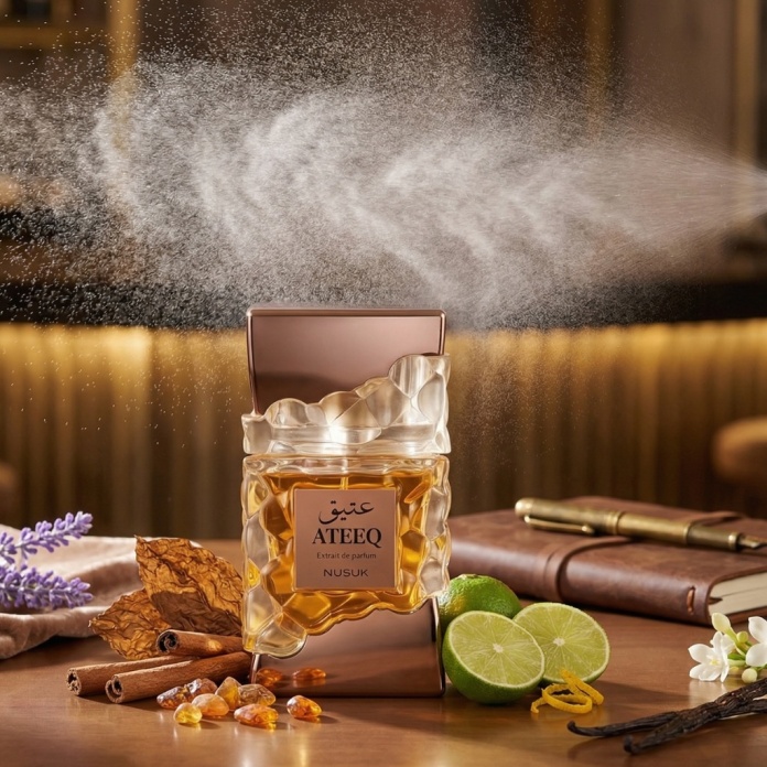 alt="Flakon perfum arabskich Nusuk Ateeq 100ml z zatyczką"